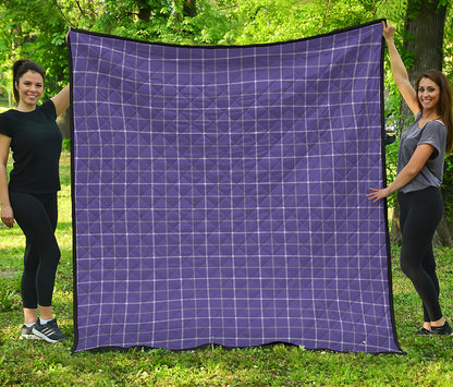 Purple Grey And White Tattersall Print Quilt