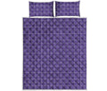 Purple Grey And White Tattersall Print Quilt Bed Set