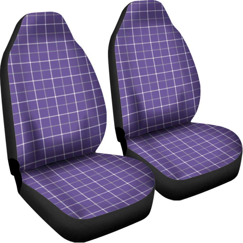 Purple Grey And White Tattersall Print Universal Fit Car Seat Covers