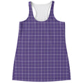 Purple Grey And White Tattersall Print Women's Racerback Tank Top