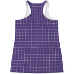 Purple Grey And White Tattersall Print Women's Racerback Tank Top