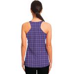 Purple Grey And White Tattersall Print Women's Racerback Tank Top
