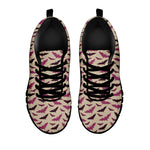 Purple Halloween Bat Pattern Print Black Sneakers
