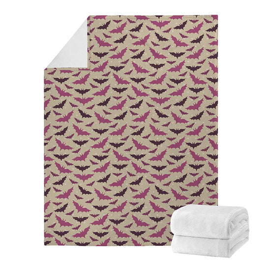 Purple Halloween Bat Pattern Print Blanket