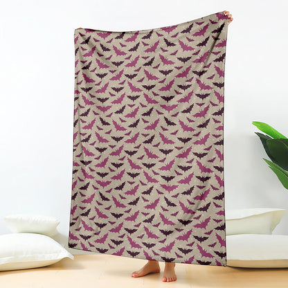 Purple Halloween Bat Pattern Print Blanket