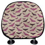 Purple Halloween Bat Pattern Print Car Headrest Covers
