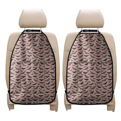 Purple Halloween Bat Pattern Print Car Seat Organizers