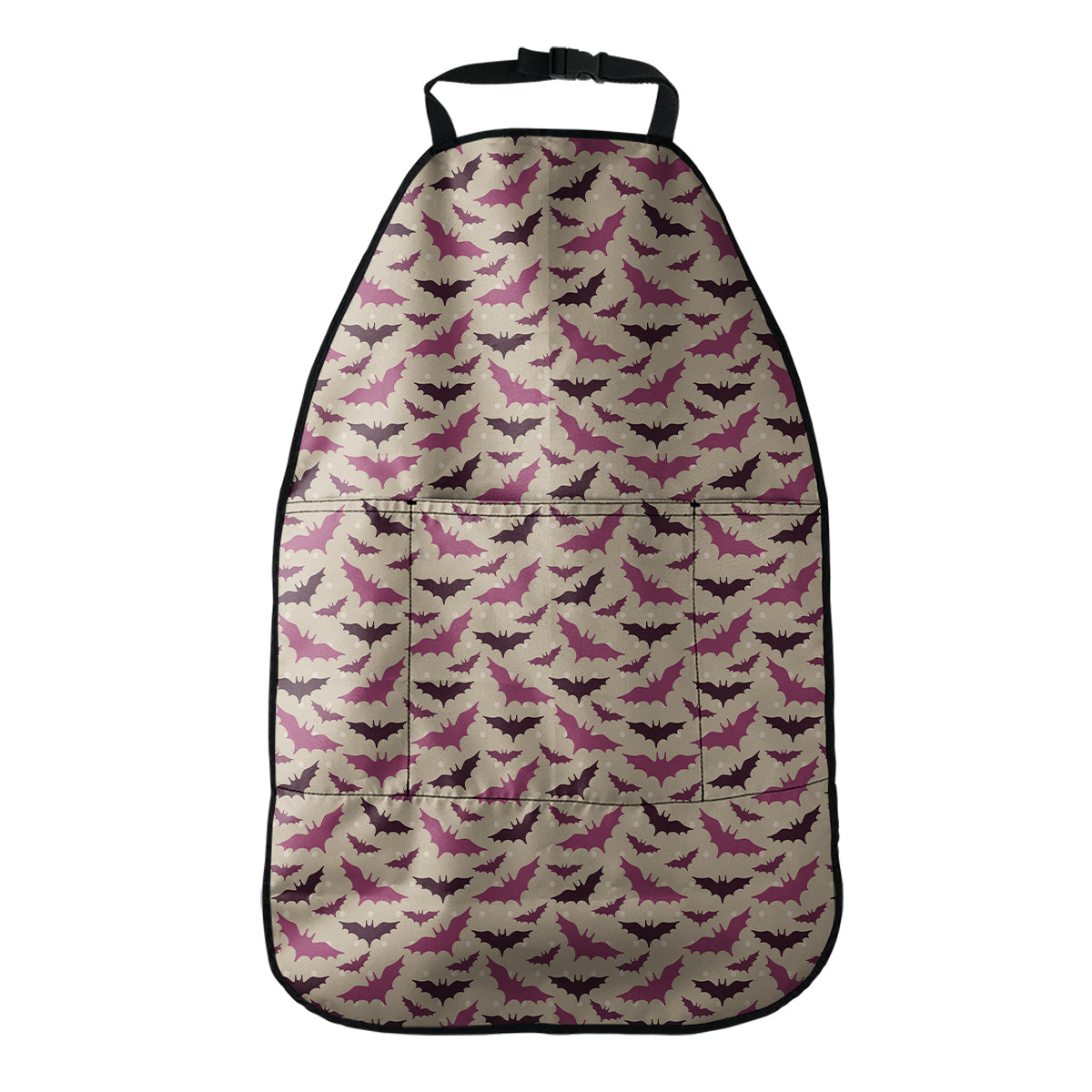 Purple Halloween Bat Pattern Print Car Seat Organizers