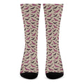 Purple Halloween Bat Pattern Print Crew Socks