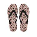 Purple Halloween Bat Pattern Print Flip Flops