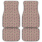 Purple Halloween Bat Pattern Print Front and Back Car Floor Mats