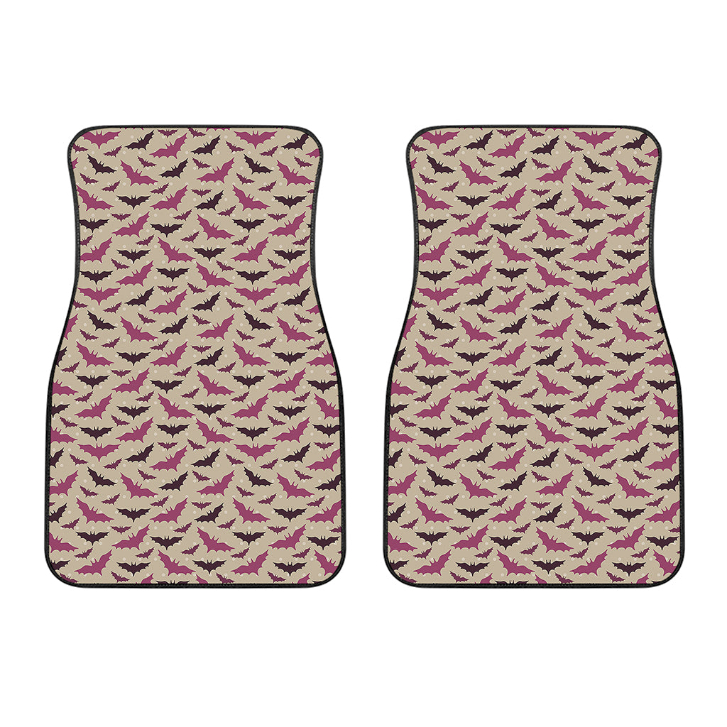 Purple Halloween Bat Pattern Print Front Car Floor Mats