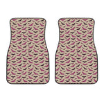 Purple Halloween Bat Pattern Print Front Car Floor Mats