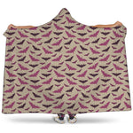Purple Halloween Bat Pattern Print Hooded Blanket