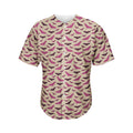 Purple Halloween Bat Pattern Print Men's Baseball Jersey