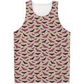 Purple Halloween Bat Pattern Print Men's Tank Top