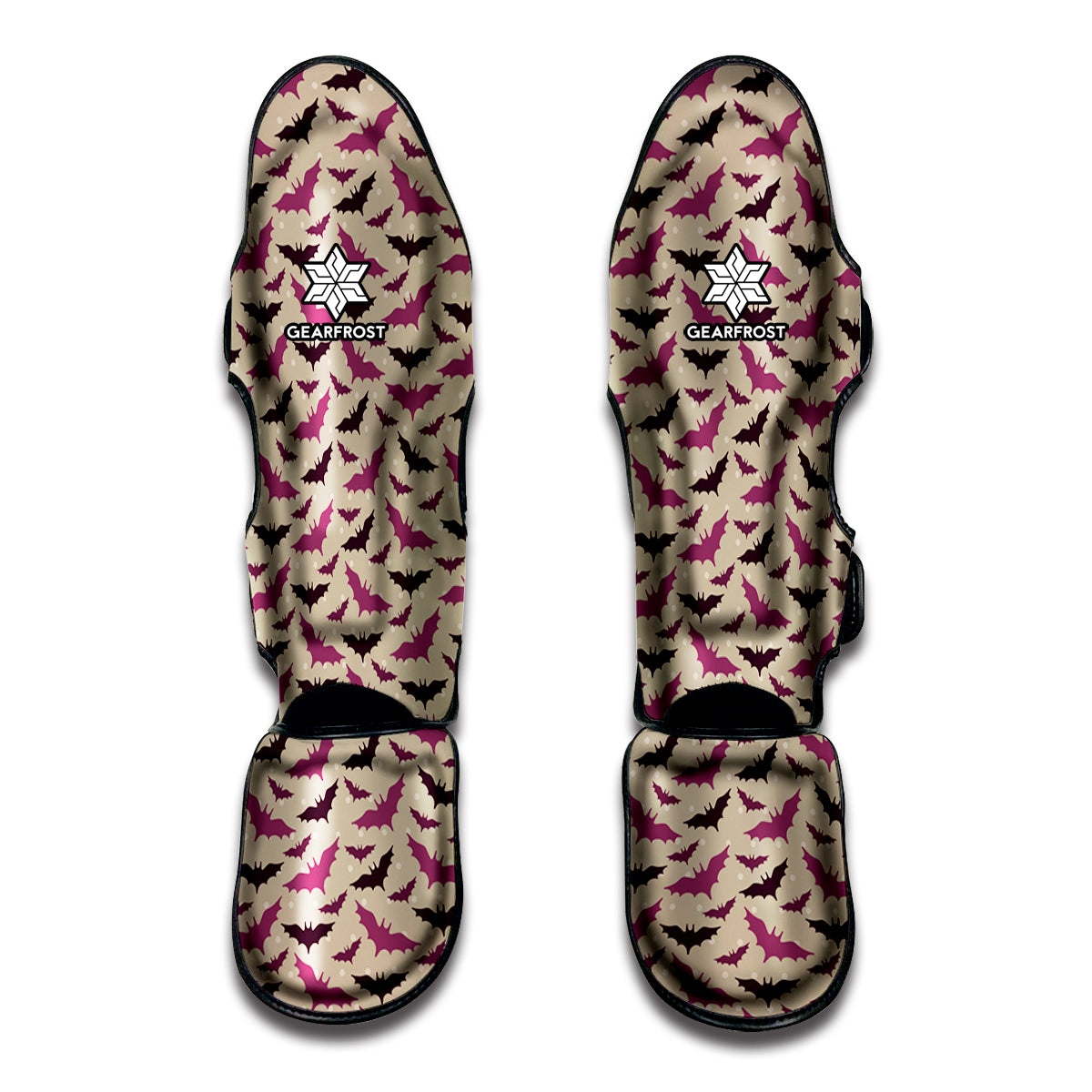 Purple Halloween Bat Pattern Print Muay Thai Shin Guard