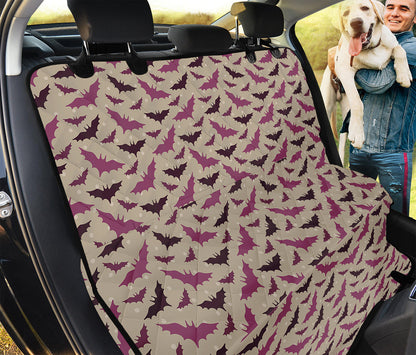 Purple Halloween Bat Pattern Print Pet Car Back Seat Cover