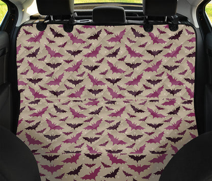 Purple Halloween Bat Pattern Print Pet Car Back Seat Cover