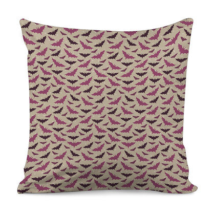 Purple Halloween Bat Pattern Print Pillow Cover