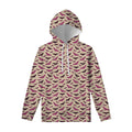Purple Halloween Bat Pattern Print Pullover Hoodie