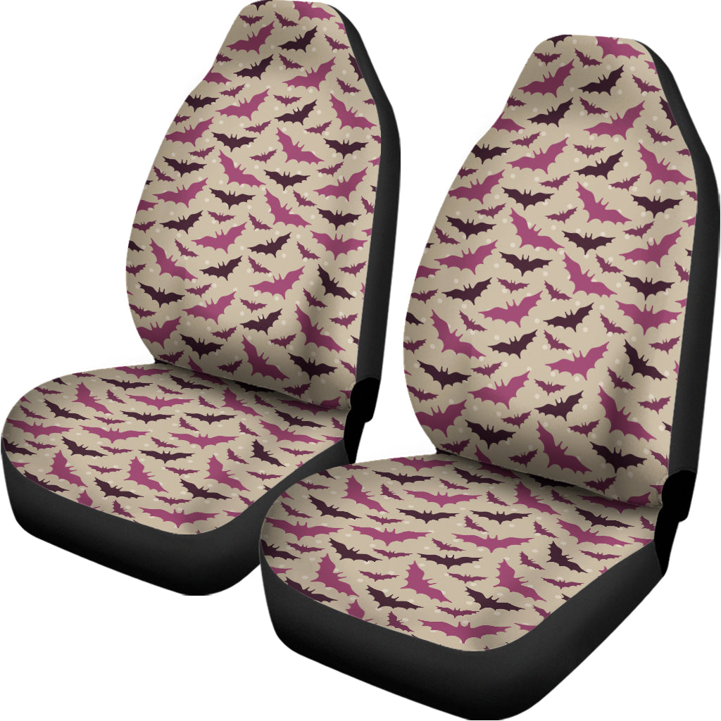 Purple Halloween Bat Pattern Print Universal Fit Car Seat Covers