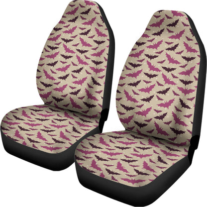 Purple Halloween Bat Pattern Print Universal Fit Car Seat Covers