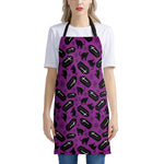 Purple Halloween Coffin Pattern Print Apron