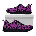 Purple Halloween Coffin Pattern Print Black Running Shoes