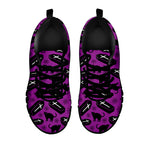 Purple Halloween Coffin Pattern Print Black Sneakers