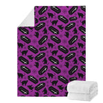 Purple Halloween Coffin Pattern Print Blanket