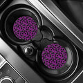 Purple Halloween Coffin Pattern Print Car Coasters