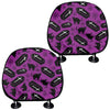 Purple Halloween Coffin Pattern Print Car Headrest Covers