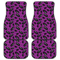 Purple Halloween Coffin Pattern Print Front and Back Car Floor Mats