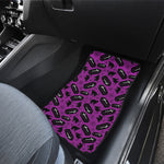 Purple Halloween Coffin Pattern Print Front and Back Car Floor Mats