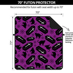 Purple Halloween Coffin Pattern Print Futon Protector