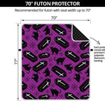 Purple Halloween Coffin Pattern Print Futon Protector