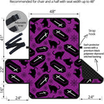 Purple Halloween Coffin Pattern Print Half Sofa Protector