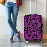 Purple Halloween Coffin Pattern Print Luggage Cover