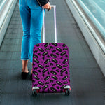 Purple Halloween Coffin Pattern Print Luggage Cover