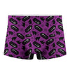 Purple Halloween Coffin Pattern Print Men's Boxer Briefs