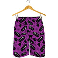 Purple Halloween Coffin Pattern Print Men's Shorts