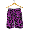 Purple Halloween Coffin Pattern Print Men's Shorts