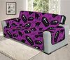 Purple Halloween Coffin Pattern Print Oversized Sofa Protector