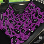 Purple Halloween Coffin Pattern Print Pet Car Back Seat Cover