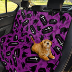 Purple Halloween Coffin Pattern Print Pet Car Back Seat Cover