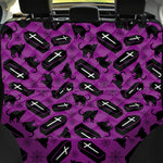 Purple Halloween Coffin Pattern Print Pet Car Back Seat Cover