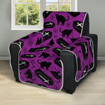 Purple Halloween Coffin Pattern Print Recliner Protector