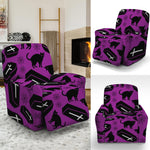 Purple Halloween Coffin Pattern Print Recliner Slipcover