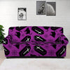 Purple Halloween Coffin Pattern Print Sofa Cover